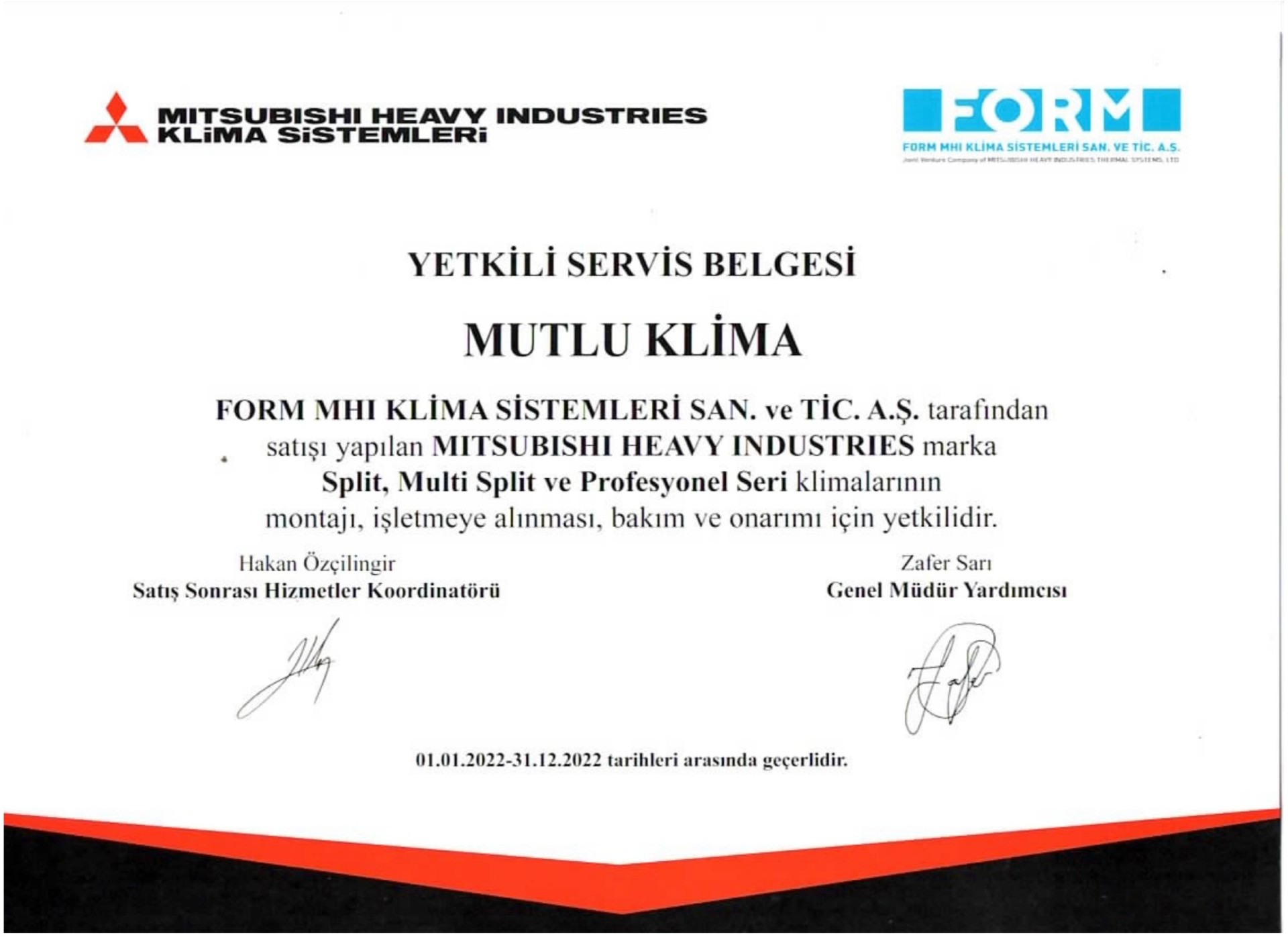 Yetkili Servis Belgesi