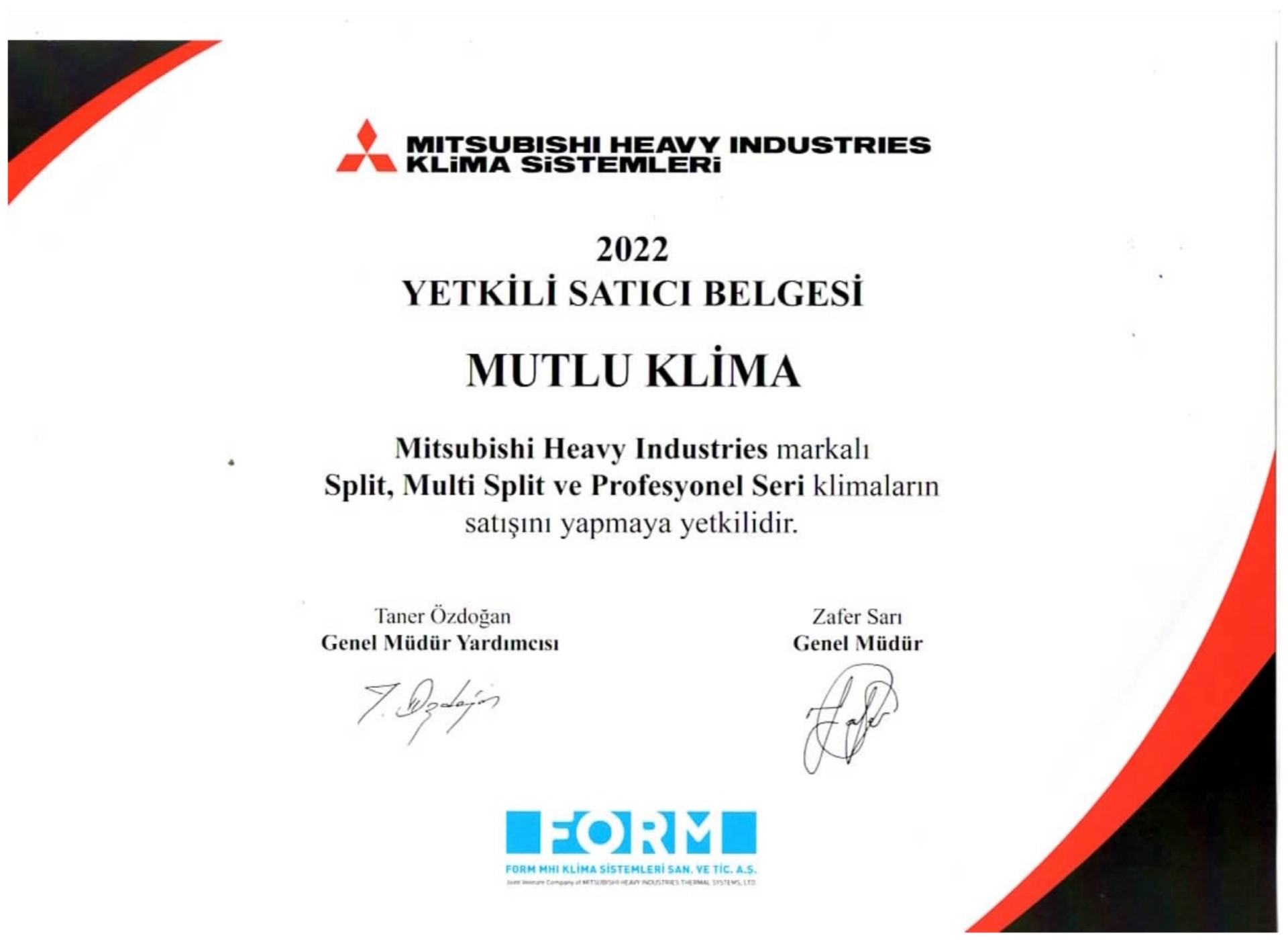 Yetkili Satıcı Belgesi